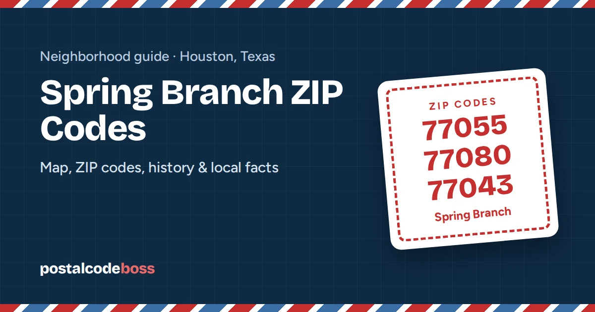 Spring Branch ZIP codes 77055, 77080 and 77043, Houston TX